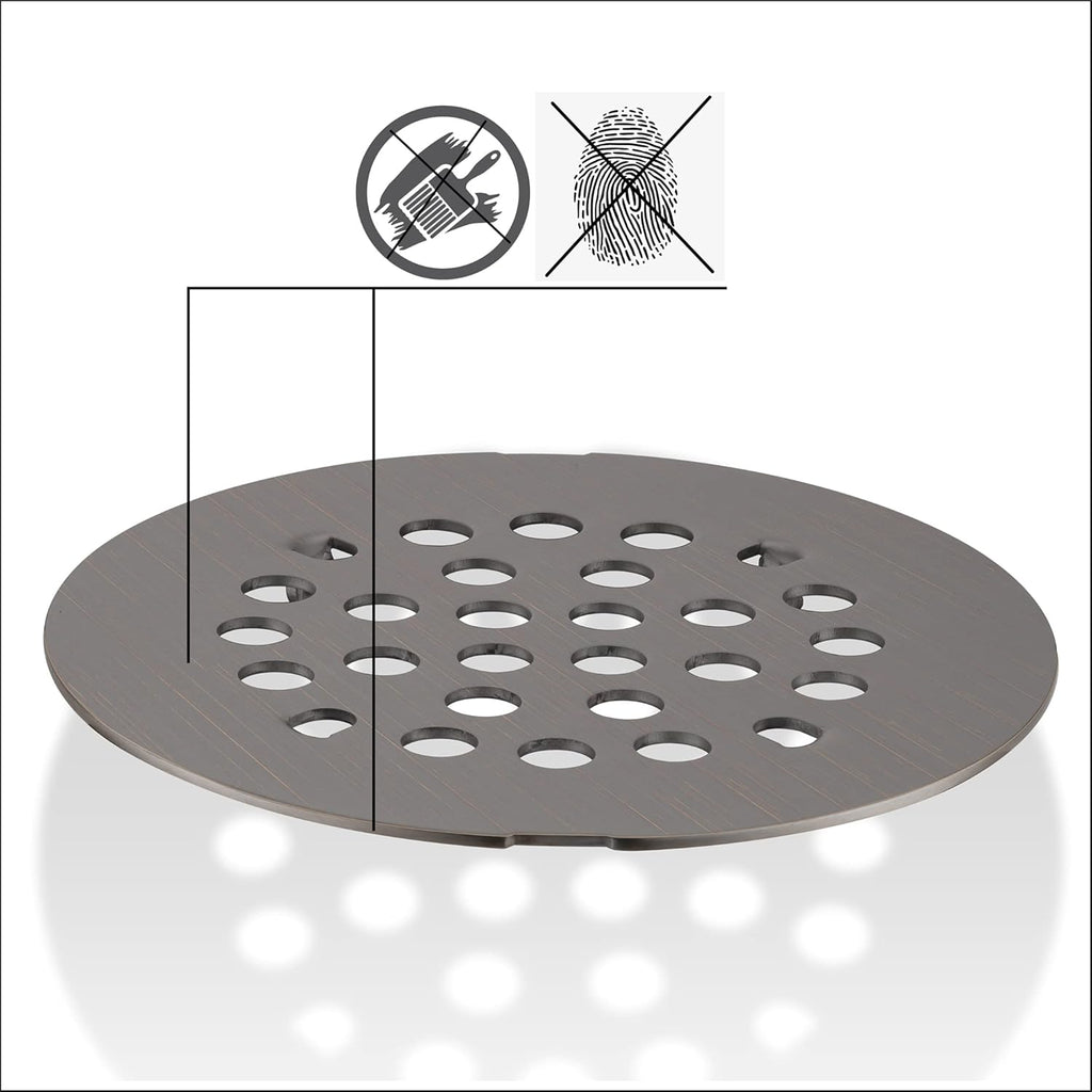 rrajj 4-1/4 (4.25) Inch(108mm) Round Snap-in Shower Floor Drain Cover Replacement Cover (Antique Brown)