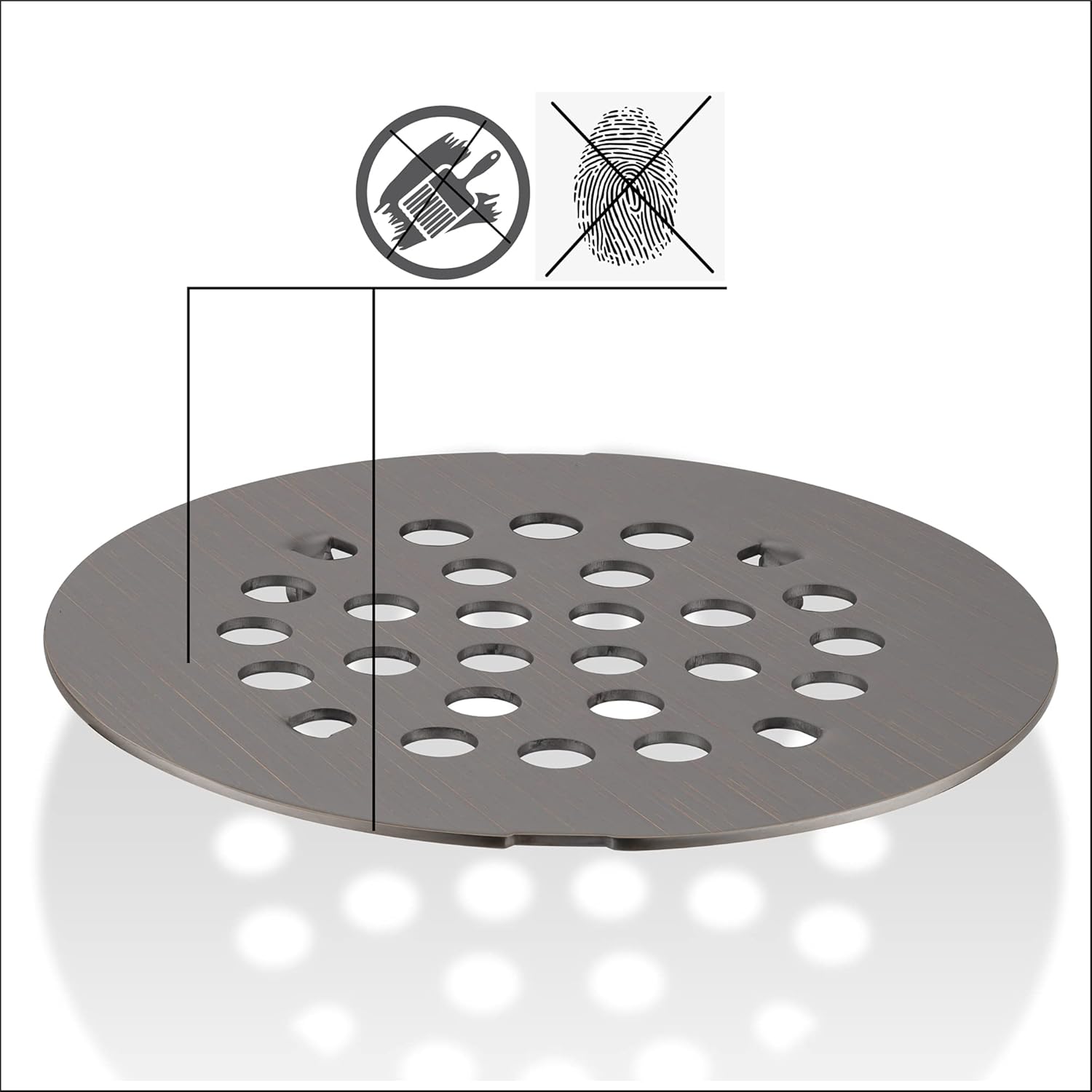 rrajj 4-1/4 (4.25) Inch(108mm) Round Snap-in Shower Floor Drain Cover Replacement Cover (Antique Brown)