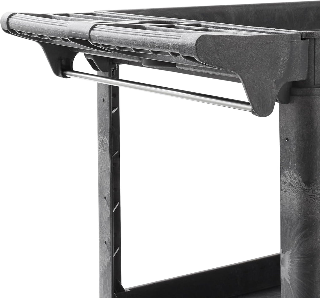 Dryser Utility Cart with Wheels, 46" x 25" Heavy Duty 550 lb. Capacity with Shelves - 2 Tier Rolling Cart with Two 5" Swivel Casters for Warehouse, Garage, Cleaning