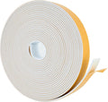 High Density Foam Weather Stripping Door Seal Strip Insulation Tape Roll for Insulating Door Frame, Window, Air Conditioner | Self Adhesive Sealing Weatherstrip (White, 1 in x 1/8 in x 30 Ft)