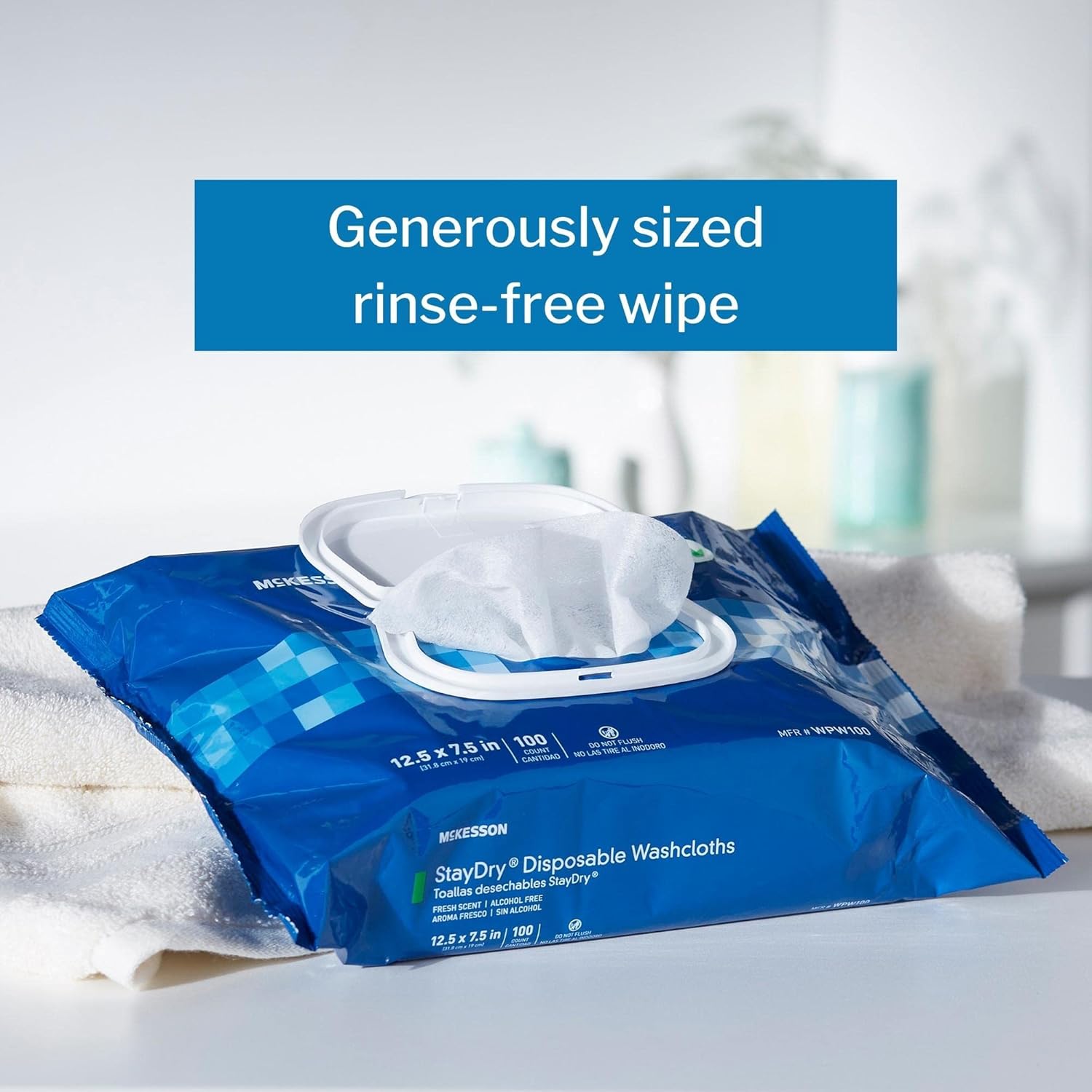 McKesson Personal Cleansing Wipes (600 Count (Pack of 1), Aloe Vera)