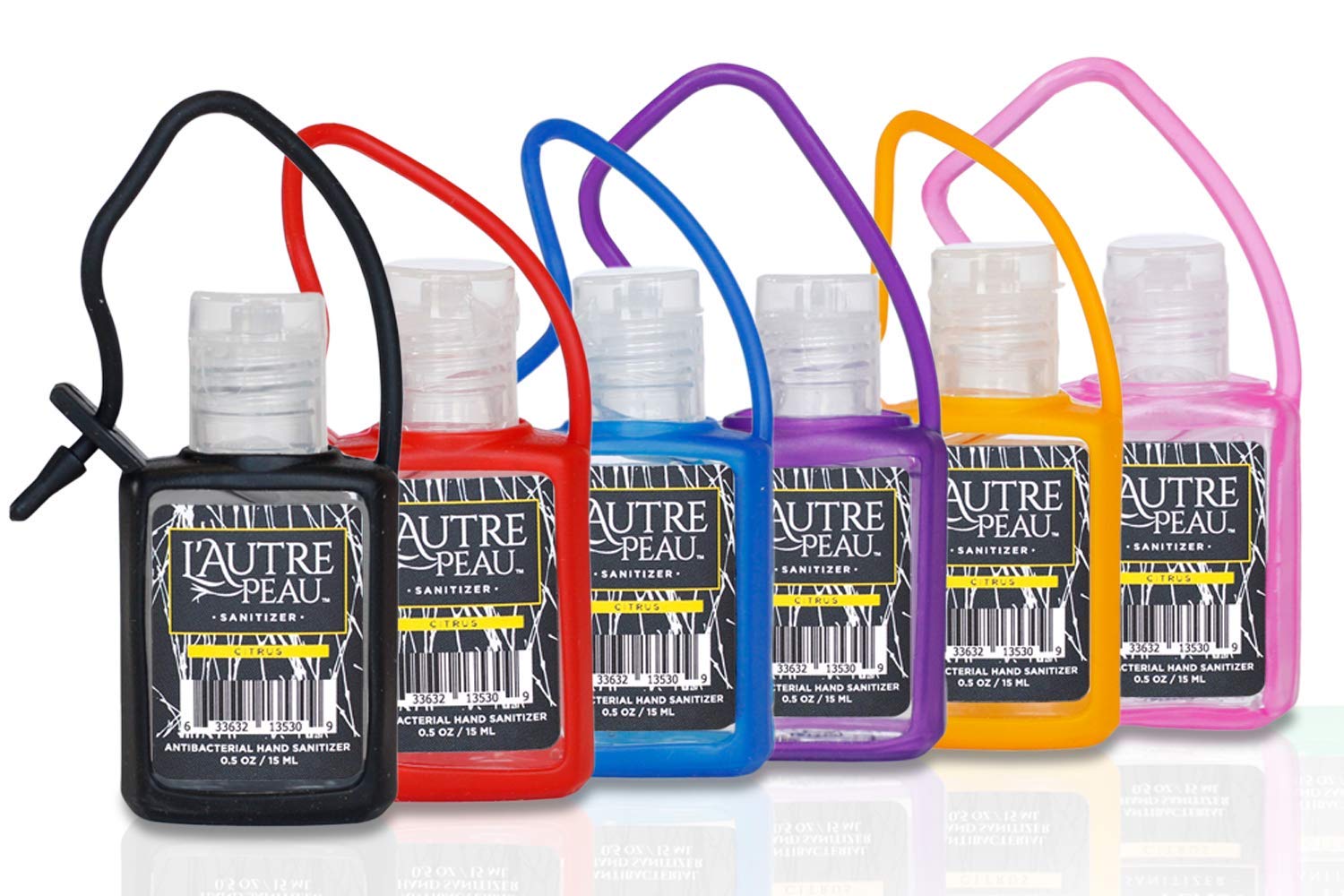 L'AUTRE PEAU Advanced Hand Sanitizer Gel with Aloe Vera, Citrus Scented 0.5 Fl Oz Jelly Wrap Travel Size Multi Pack – Flip Cap Bottles (10pc)