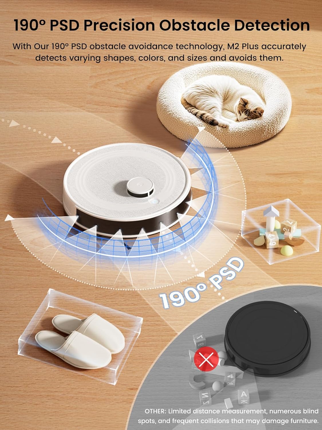 Lefant LiDAR Robot Vacuum and Mop,45-Day Self-Emptying,6000Pa Powerful Suction,Customized Cleaning,Home Mapping,140 Min Runtime,Roller Brush for Carpet,2.4G/5G WiFi/Alexa/APP/iWatch,M2 Plus