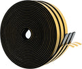 High Density Foam Weather Stripping Door Seal Strip Insulation Tape Roll for Insulating Door Frame, Window, Air Conditioner | Self Adhesive Sealing Weatherstrip (Black, 1/2 in x 1/8 in x 50)