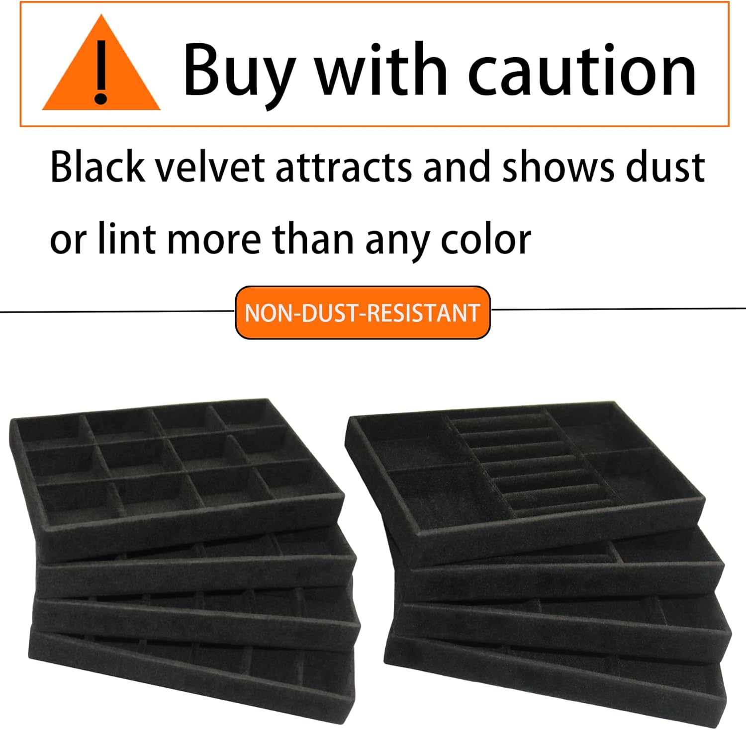 Jewelry Organizer Drawer 8 Set Jewelry Boxes Velvet Jewelry Drawer Organizer Stackable Jewelry Tray for Earring Necklace Display