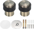 PATIKIL 2Set Round Door Stoppers, 46mm Stainless Steel Door Stop Doorstop Wedge Metal Cylinder Self Adhesive with Screw for Bottom of Door Floor Inside, Bronze