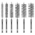 6Pieces Wire Brush Drill Bore Cleaning Brushes Set,with 1/4 Inch Hex Shank Stainless Steel Wire Twisted Brush for Rust, Cleaning Tubes (8/10/12/15/17/19MM) ﻿