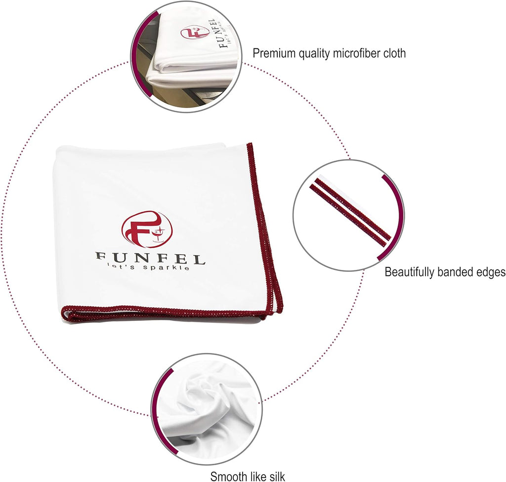 Large Microfiber Glass Polishing Cloth, Lint Streak Free Drying Towel 24x20 inch (4-Pack)
