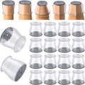 16 Pcs Chair Leg Protectors for Hardwood Floors, Silicone Felt Furniture Leg Cover Pad for Protecting Floors from Scratches and Noise, Smooth Moving,Large(Fit Round Diameter：1-5/16" to 2")