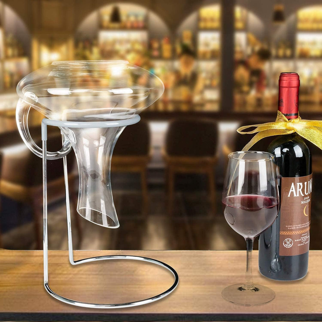 Wine Decanter Drying Stand with Rubber Coated Top to Prevent Scratches, Wine-Decanter Drying Rack for Standard Large Wine Decanters, Decanter Cleaner Includes Cleaning Brush & Decanter Cleaning Beads
