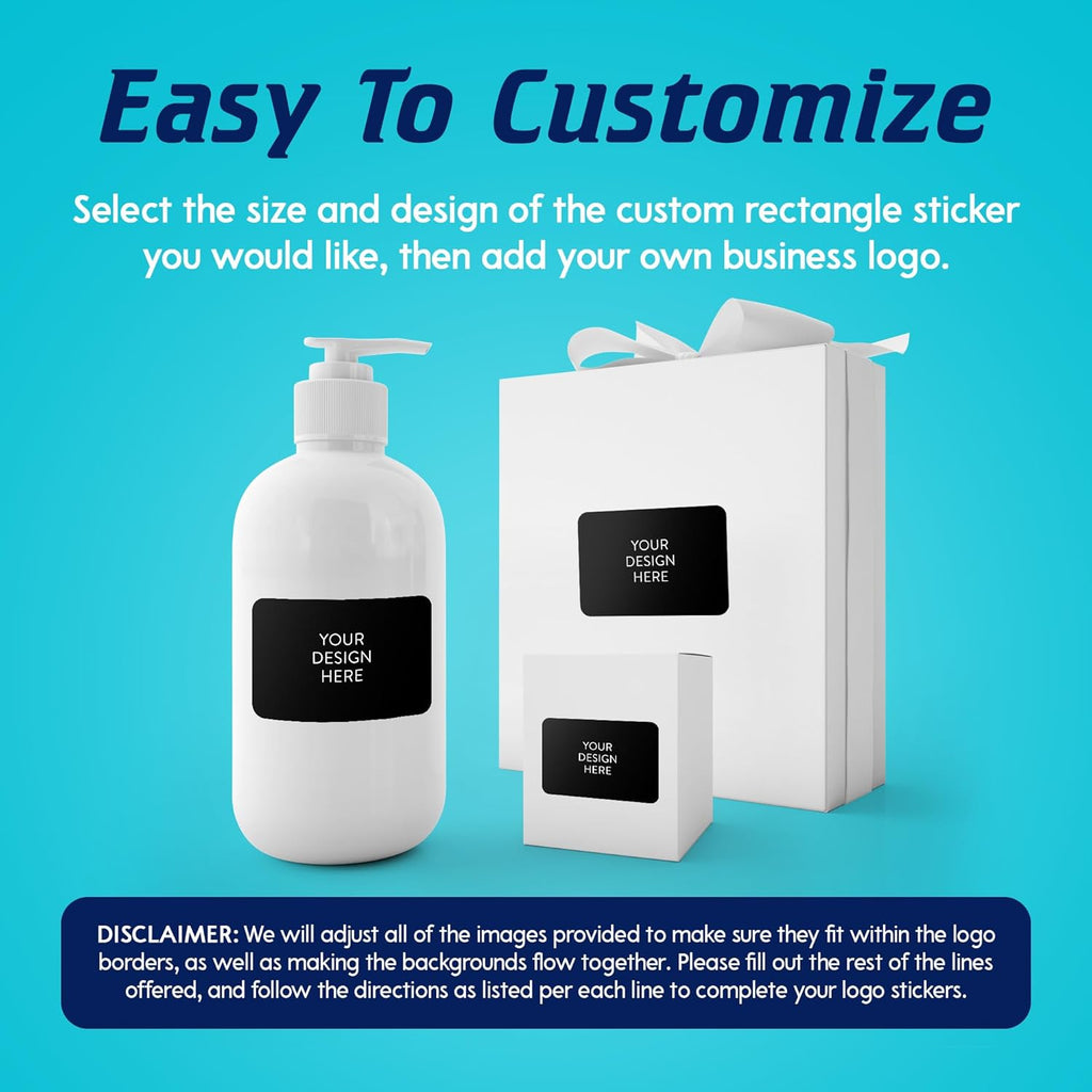 5-1000 Custom Vinyl Stickers - Upload Your own Image, Text, Design, Logo - Personalized Logo Labels for Handmade, Packaging, Bottle, Jars, Candle, Brand Stickers (Black, 4x2)