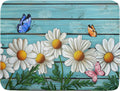 Spring Summer Daisy Flowers Dish Drying Mat for Kitchen Counter 18”x24” Rustic Daisy Absorbent Dish Drying Mat Reversible Microfiber Dish Drainer Rack Fast Drying Mat for Countertops Tableware Decor