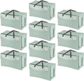 VENO 10 Pack Moving and Storage Bags, Heavy Duty, Alternative to Moving Boxes, Large Packing Totes Supplies for College Dorm Room with Zipper for Clothes, Wide Open Design (Shiny Light Green, 10 Pack)
