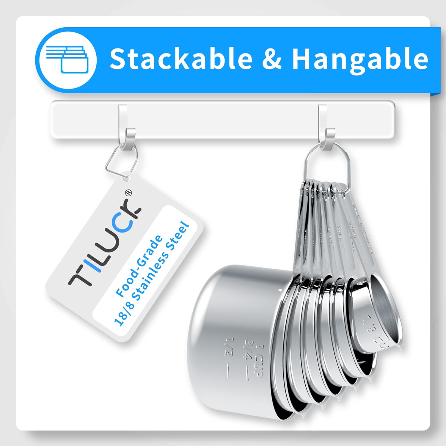 TILUCK Stainless Steel Measuring Spoons Set,Coffee Scoop Spoon,Kitchen Gadgets for Cooking & Baking,Set of 13