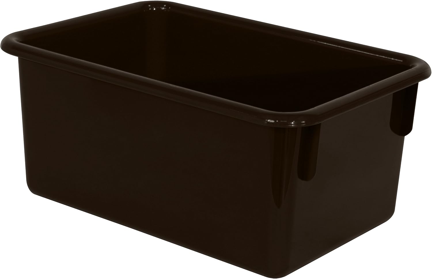 Wood Designs Cubby Storage Bin, Heavy Duty Plastic Containers for Kids Brown Cubby Tray Set of 12