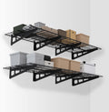 WORKPRO 2-Pack 2x6FT Garage Wall Shelving, 72” x 24” Heavy Duty Wall Mounted Shelving, 800lbs Load Capacity (Total), Metal Wall Shelves Suitable for Shop, Shed, Garage Storage, Black, 1 Sets