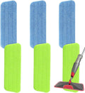 16.5 inch Microfiber Mop Pads for Rubbermaid Reveal Spray Mop and Any 16.5" Flat Mop - 6 Pack 13''-15'' Spray Mop Pad Reusable Washable Replacement Refills - Blue & Green