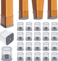 BUMACO Chair Leg Floor Protectors Square Chair Leg Protectors for Hardwood Floors Silicone Pads Covers to Protect Floors Clear-20 Pcs Square S (3/4" to 1")