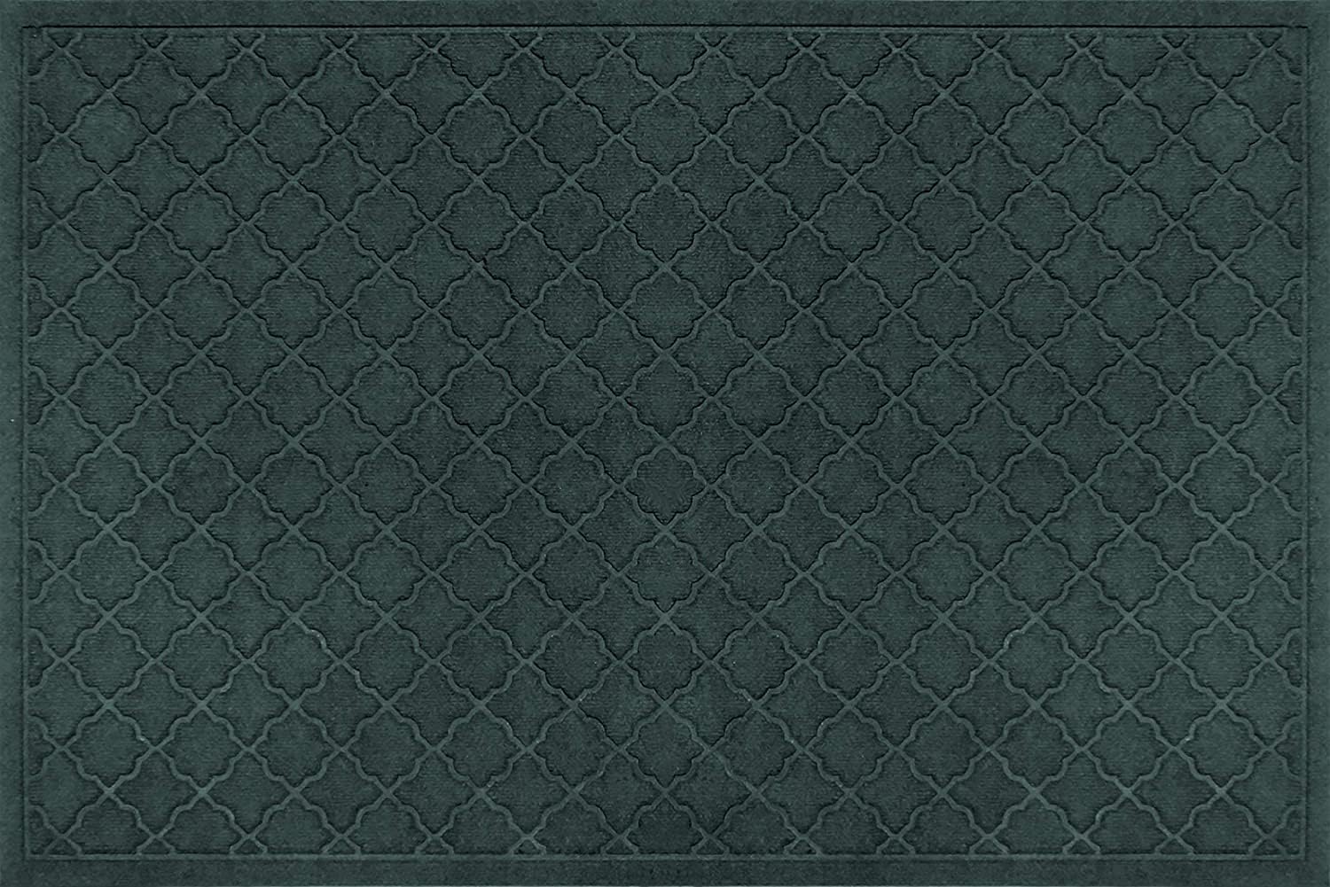 WaterHog Heavy Duty Doorway Mat, 4' x 6', Made in USA, Durable & Skid-Resistant Entryway Mat, Water-Trapping, Indoor/Outdoor Decorative Floor Covering, Cordova Collection, Evergreen