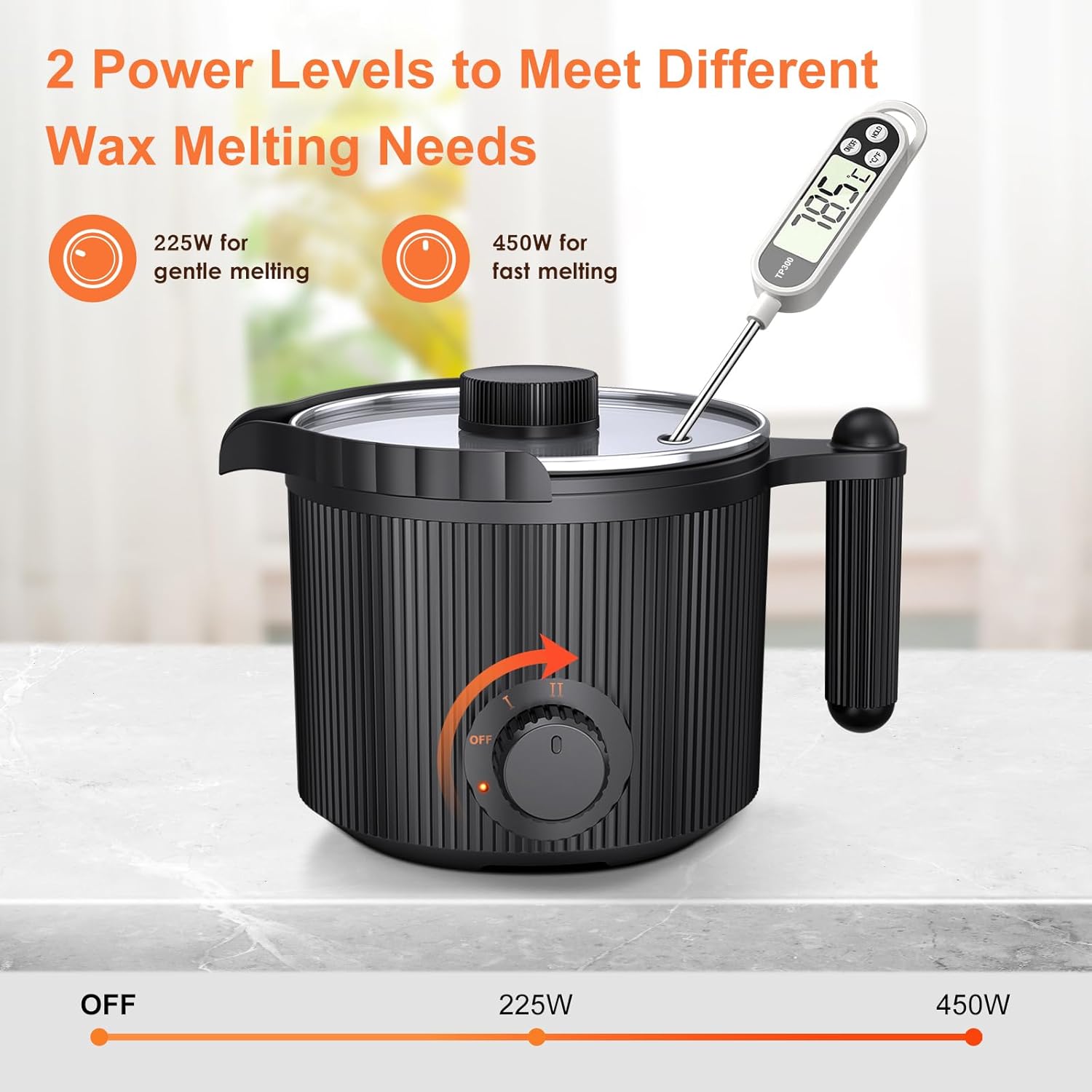 venpow Candle Wax Melter with Pour Spout, Candle Making Kit for Adult Beginners, for Candle Making, Set Includes Wax Melting Pot, Stirring Spoon, Thermometer, Wick, Wick Sticker and Centering Device