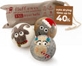 Fluff Ewes Wool Dryer Balls 3 Pack Premium New Zealand Wool Laundry Balls for Dryer, No Static Dryer Balls Laundry Reusable, XL Christmas Dryer Balls, Holiday Dryer Balls - Sheep in Heavenly Peace