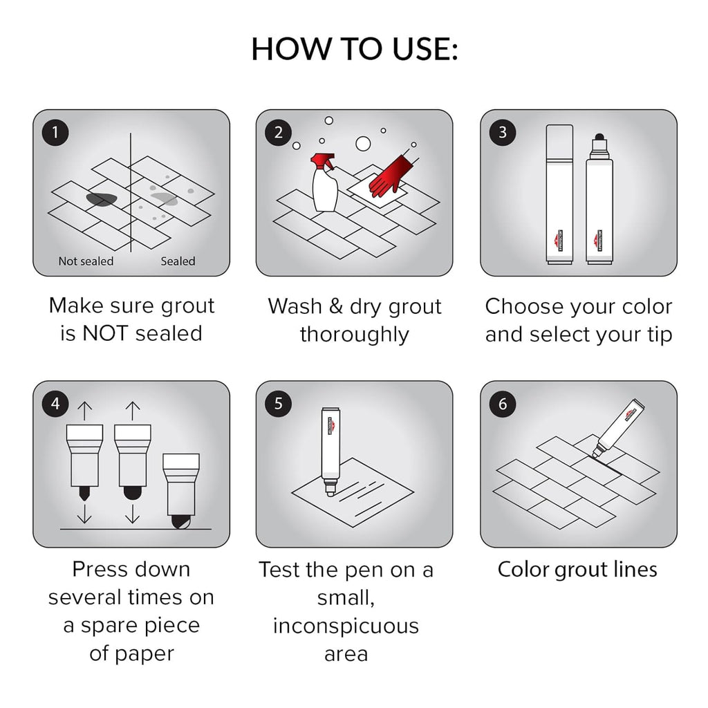 X-Protector Pen for Grout - 2 PCS, White - Ideal Grout Paint Pens to Make Grout White Again - Premium Grout Renew Pen with 2 Tips Types - Make Your Grouts Perfect Again!