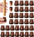 32 Pcs Chair Leg Protectors for Hardwood Floors, Silicone Felt Furniture Leg Cover Pad for Protecting Floors from Scratches and Noise, Smooth Moving, Small(Fit Round Diameter：5/16" to 1-5/16")
