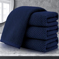 VOOVA & MOVAS Bathroom Hand Towels Set of 4, 18"x 28" - 100% Cotton | Lightweight | Thick | Quick Dry | Soft | Absorbent, Blue Hand Towels for Bathroom, Towel Gift Set, Navy Blue