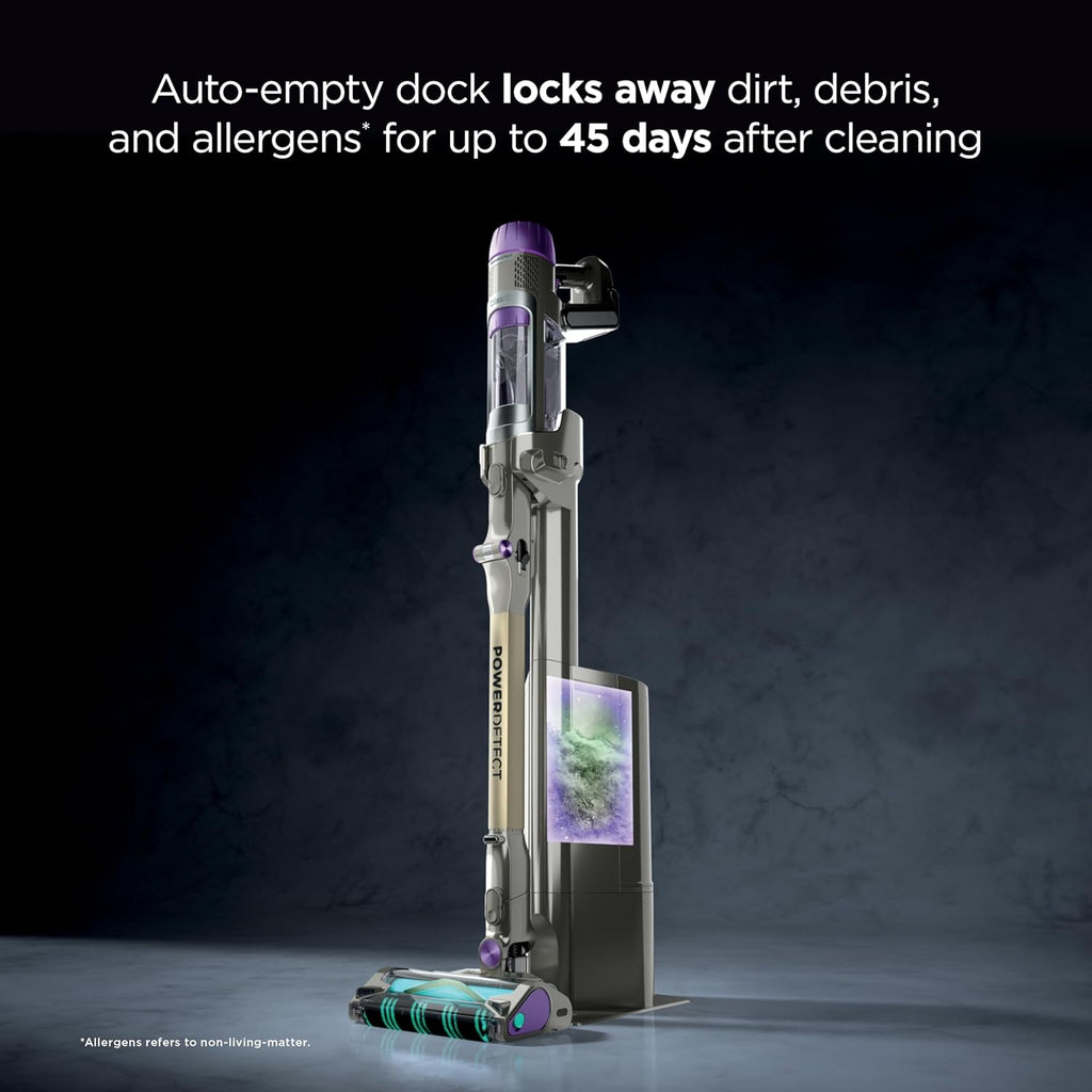 Shark Cordless Vacuum Cleaner with HEPA Filter, PowerDetect Clean & Empty, Powerful Suction, Auto-Empty System, Pet Hair Pickup, Carpets & Hardfloor, Dark Gray, IP3251