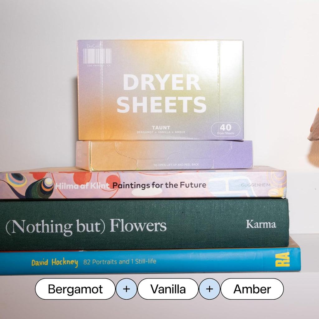 DedCool Dryer Sheets | 01 Taunt | 40 Count | Non-Toxic, Vegan Fabric Softener Sheets | Bergamot, Vanilla & Amber Scent | Gentle on Sensitive Skin | Softens & Freshens | Premium Laundry Supplies