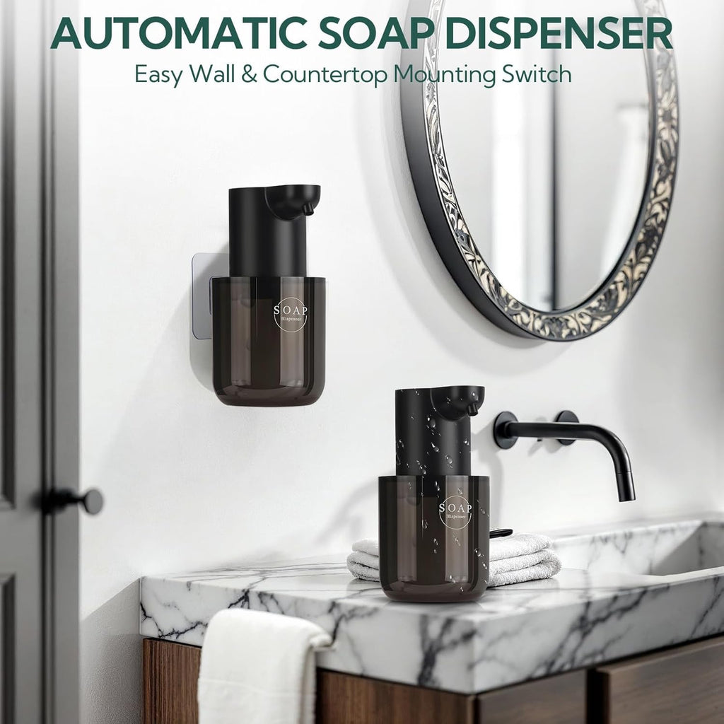 2 Pack Automatic Soap Dispenser, Touchless Automatic Foaming Soap Dispenser, Electric Wall Mounted Dispenser, 13.5oz/400ML USB Rechargeable with 4-Level Adjustment for Bathroom, Kitchen & Office