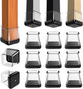 28 Pcs Chair Leg Sliders for Carpet, Square Chair Leg Floor Protectors Glides, Silicone Furniture Leg Protectors Caps, Carpet Protectors Table Feet Teflon Covers Pads (Fit:1-1/8" ~ 1-1/2")