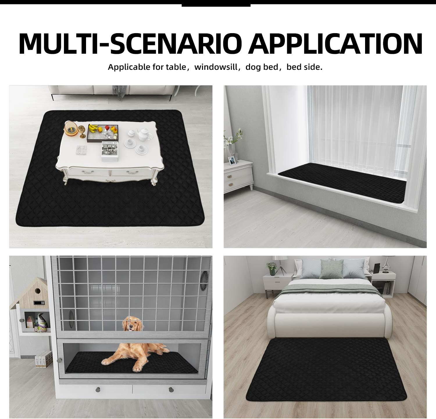 Easy-Going Sectional Couch Covers for Dogs L Shape Sofa Cover Reversible Sofa Slipcover Chaise Lounge Cover Furniture Protector Cover for Pets Dog Cat (42 x 68 inches, Black/Black)