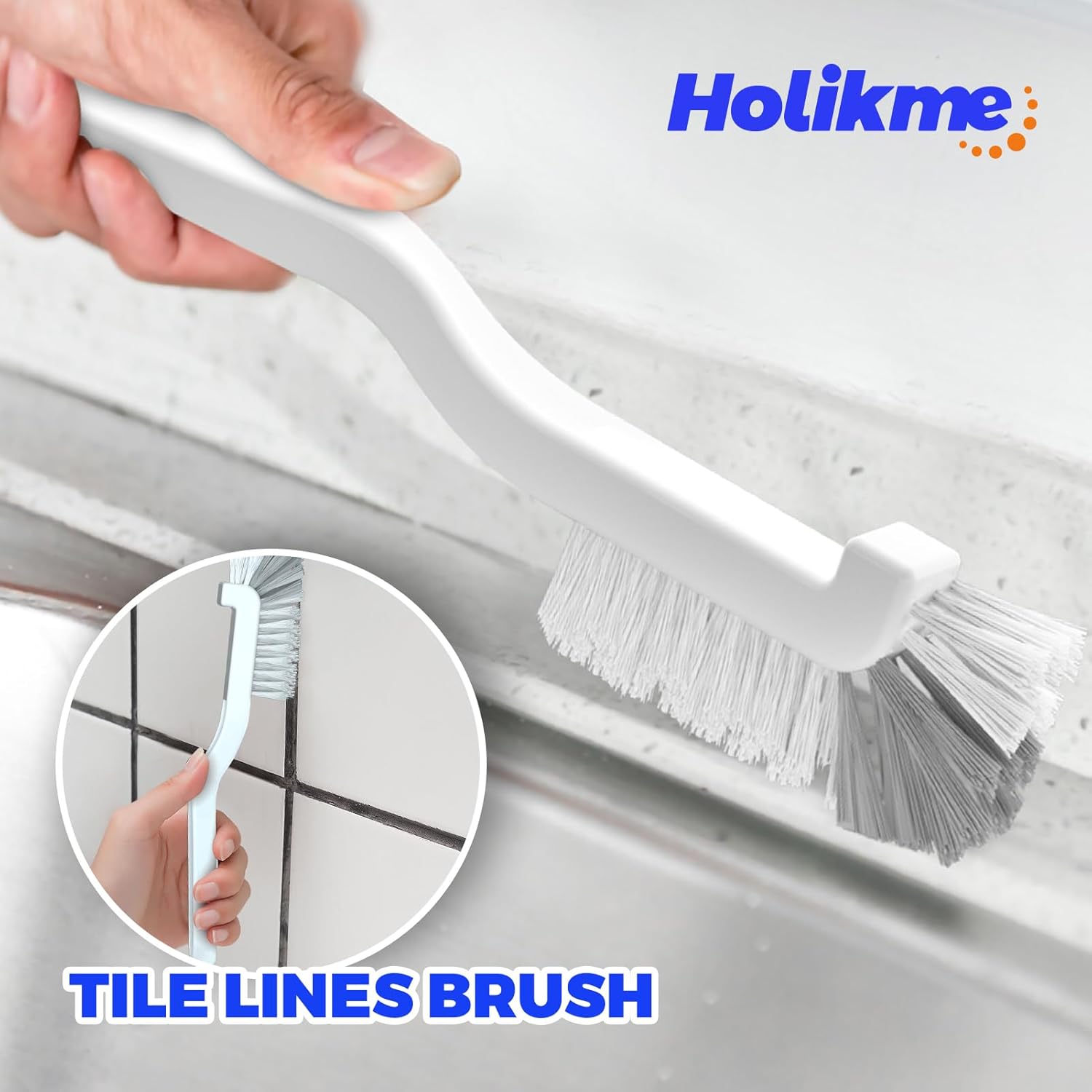 Holikme Cleaning Brush Set, Scouring Pad for Cleaning, Groove Gap Brushes for Pot, Pan, Kitchen Sink, Wire Brushes (Azul)