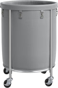 ELYKEN Laundry Basket with Wheels, 45 Gallons Rolling Laundry Hamper with Removable Bag and Steel Frame, Round Laundry Cart with 4 Casters, Ideal for Bedroom, Bathroom, Laundry Room, Gray