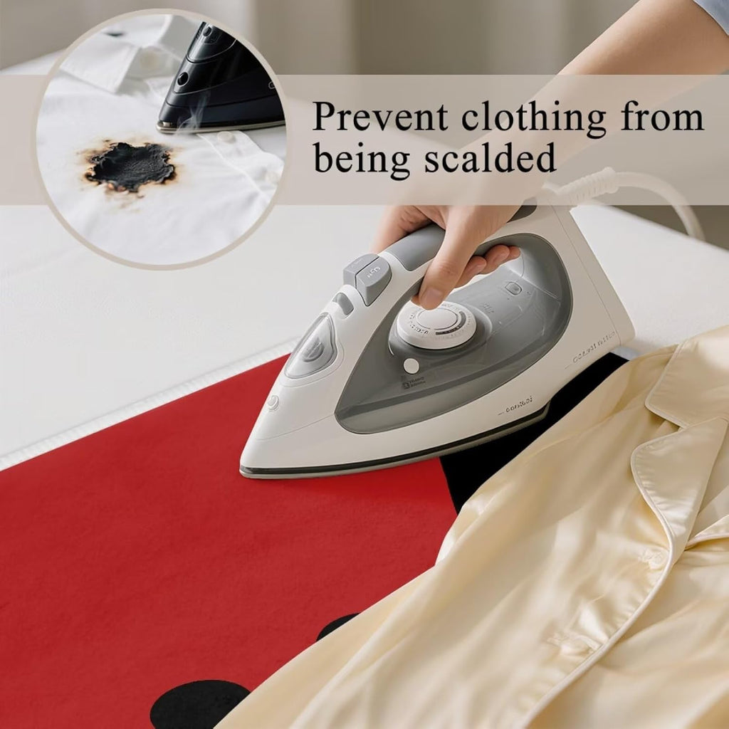 Cute Iron Mat Blanket Travel Foldable Ladybugs Ironing Pad Fabric Ironing Board Cover for Top of Tabletop,Brown Thick & Large Portable Iron Pads 32 x 16 Inch