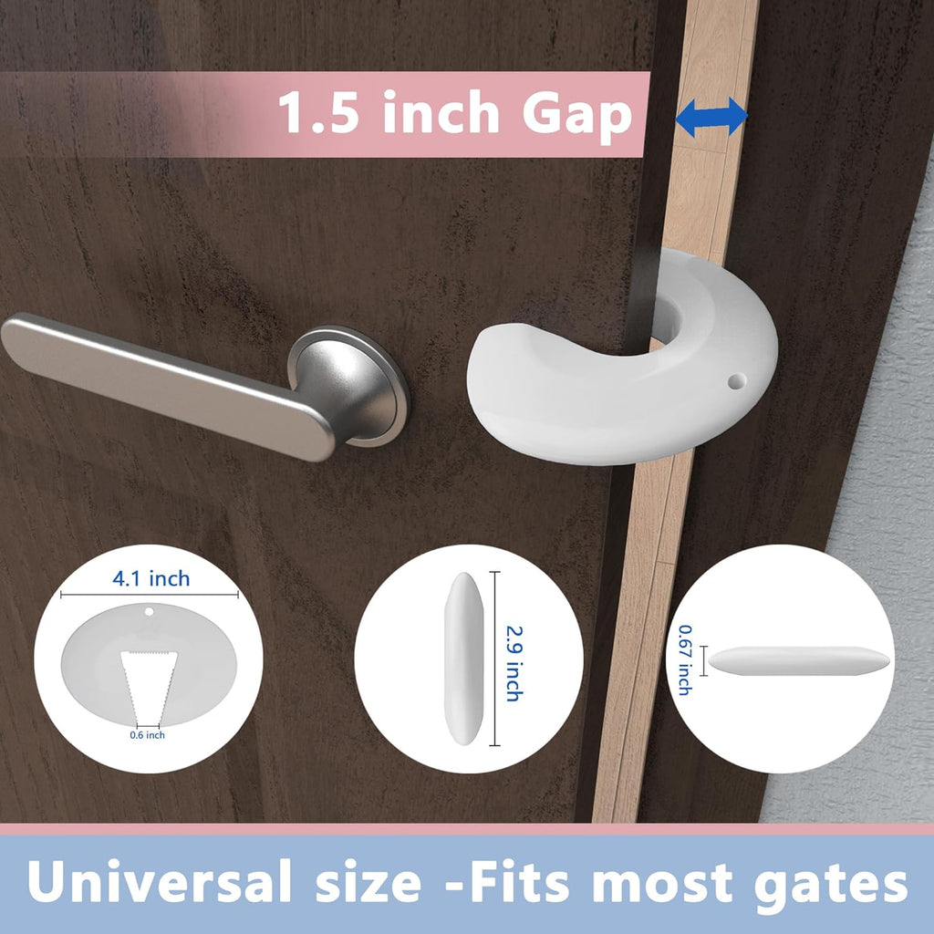 Silicone Door Pinch Guard and Door Slam Stopper, Durable Finger Pinch Guard, Prevents Pinch Injuries, Slamming Doors, Door Stopper for Kids, 6 Packs White.