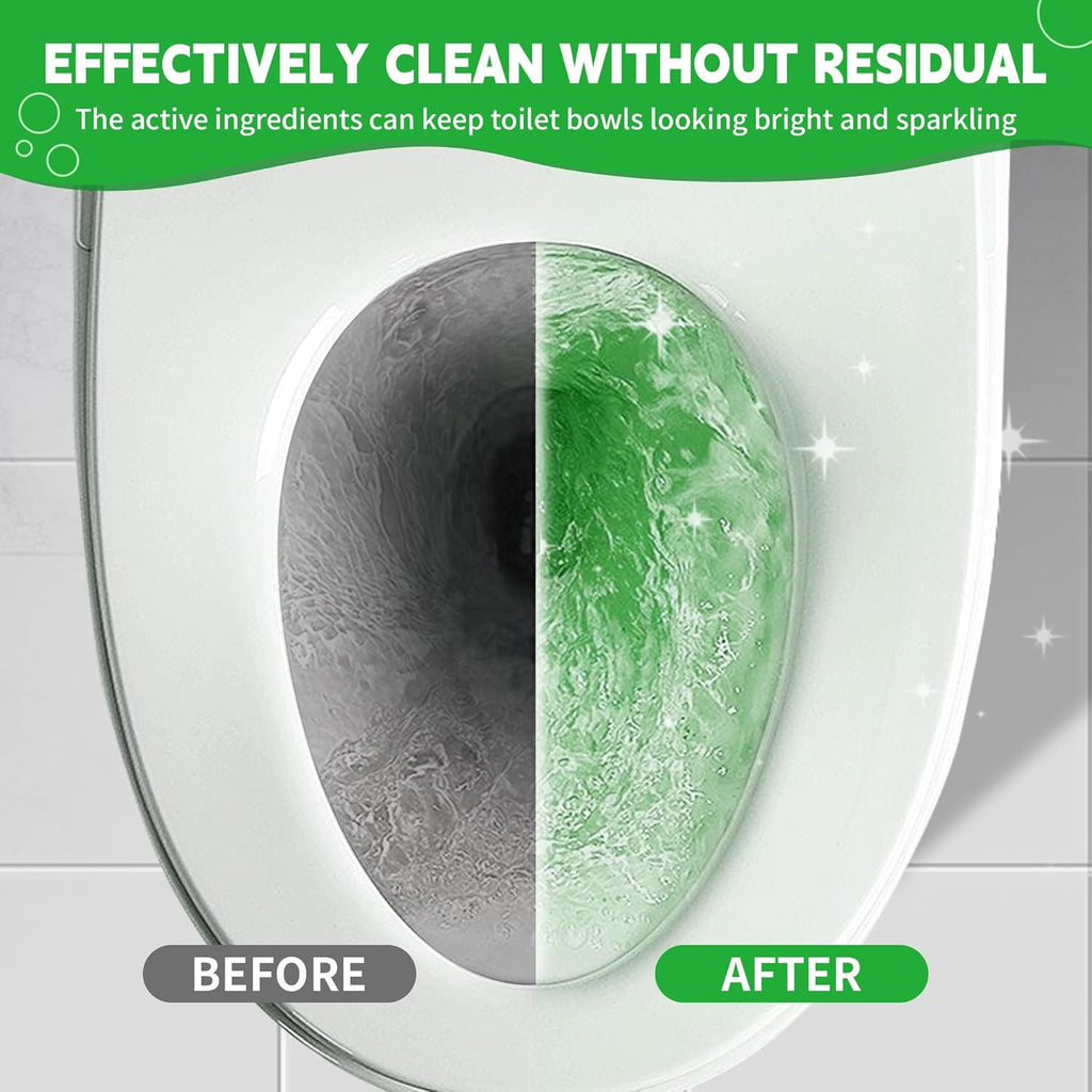 Toilet Bowl Cleaner Tablets, Automatic Toilet Bowl Cleaners, Long-Lasting Toilet Tabs Drop in Tank for Deodorizing & Descaling, Green, 6 Packs