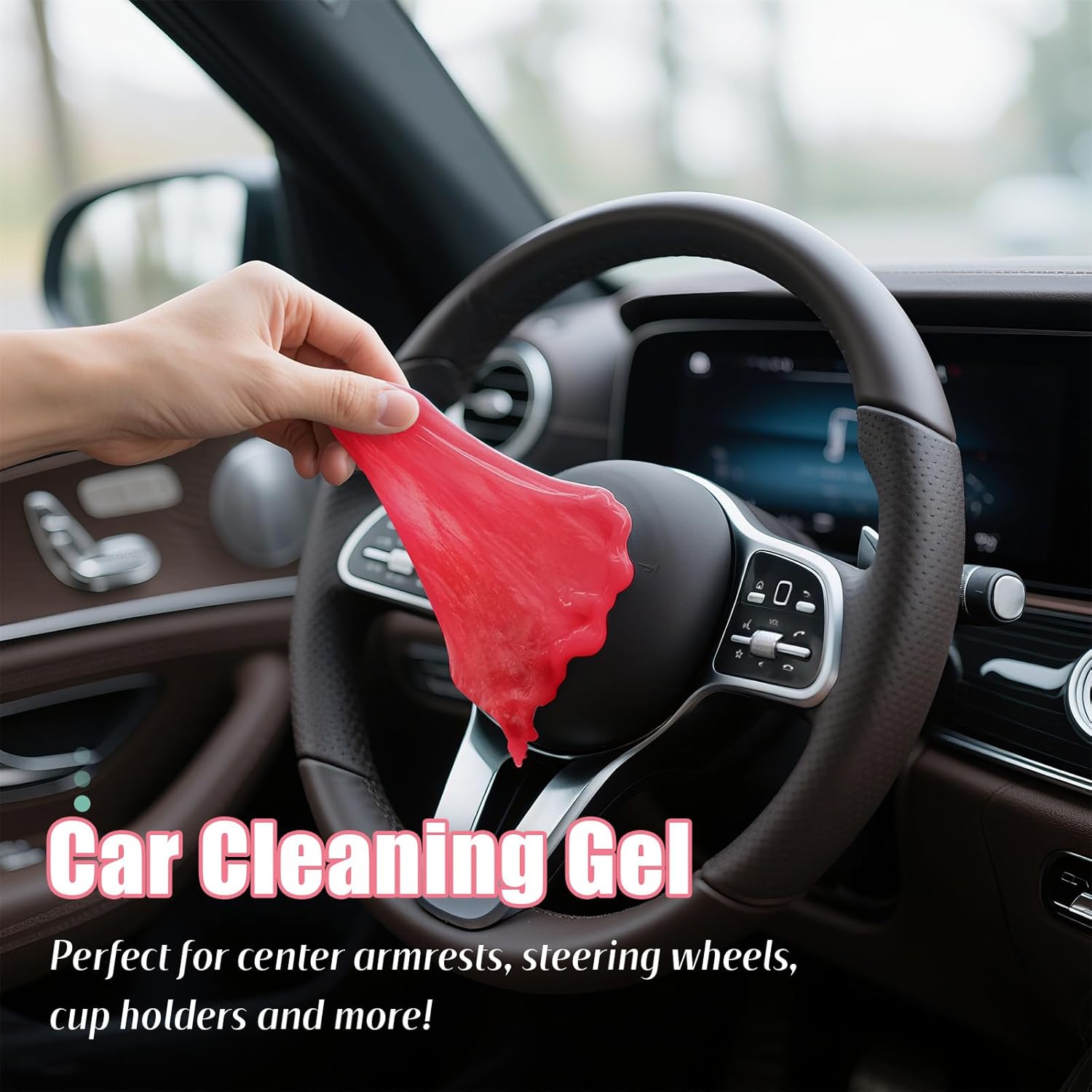 ASFSKY Car Cleaning Gel (Pink,Sakura) Cleaning Putty Universal Dust Cleaning Car Interior Cleaner Keyboard Dust Remover Car Slime Gifts for Men Women girl（1 pack）