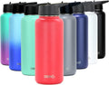 DRINCO Stainless Steel Water Bottle Spout Lid Vacuum Insulated Double Wall Water Bottle Wide Mouth (40oz 32oz 22oz 18oz 14oz) Leak Proof Keeps Cold or Hot (32 oz, 32oz Barn Red)