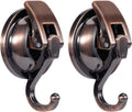 Suction Cup Hooks for Shower, Bathroom, Kitchen, Glass Door, Mirror, Tile – Loofah, Towel, Coat, Bath Robe Hook Holder for Hanging – Waterproof Wreath Hanger (Red Bronze 2Pack)