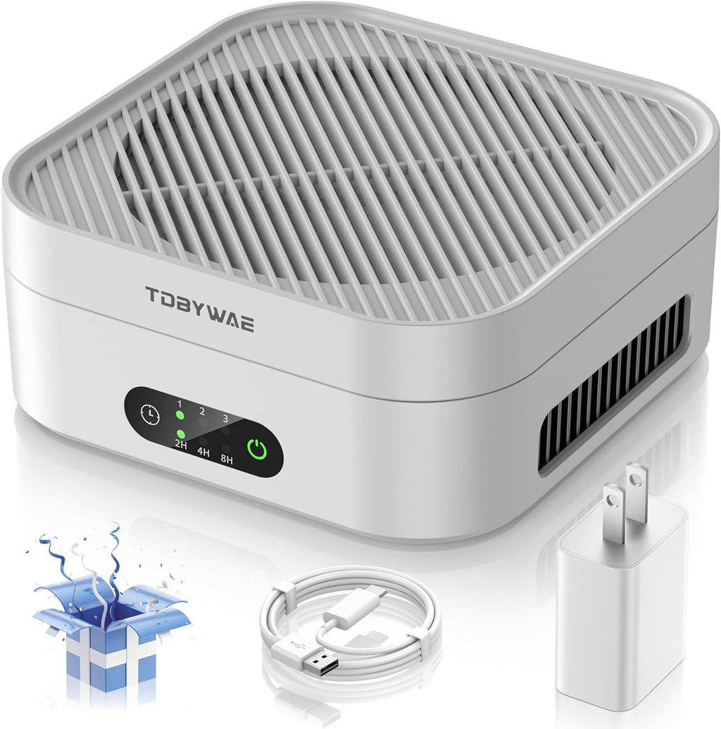 Air Purifiers for Home Bedroom Up to 600 ft², True HEPA Air Purifier for Pets Dust Dander Pollen Odor Smoke, Portable Car Air Purifier for Travel(White)