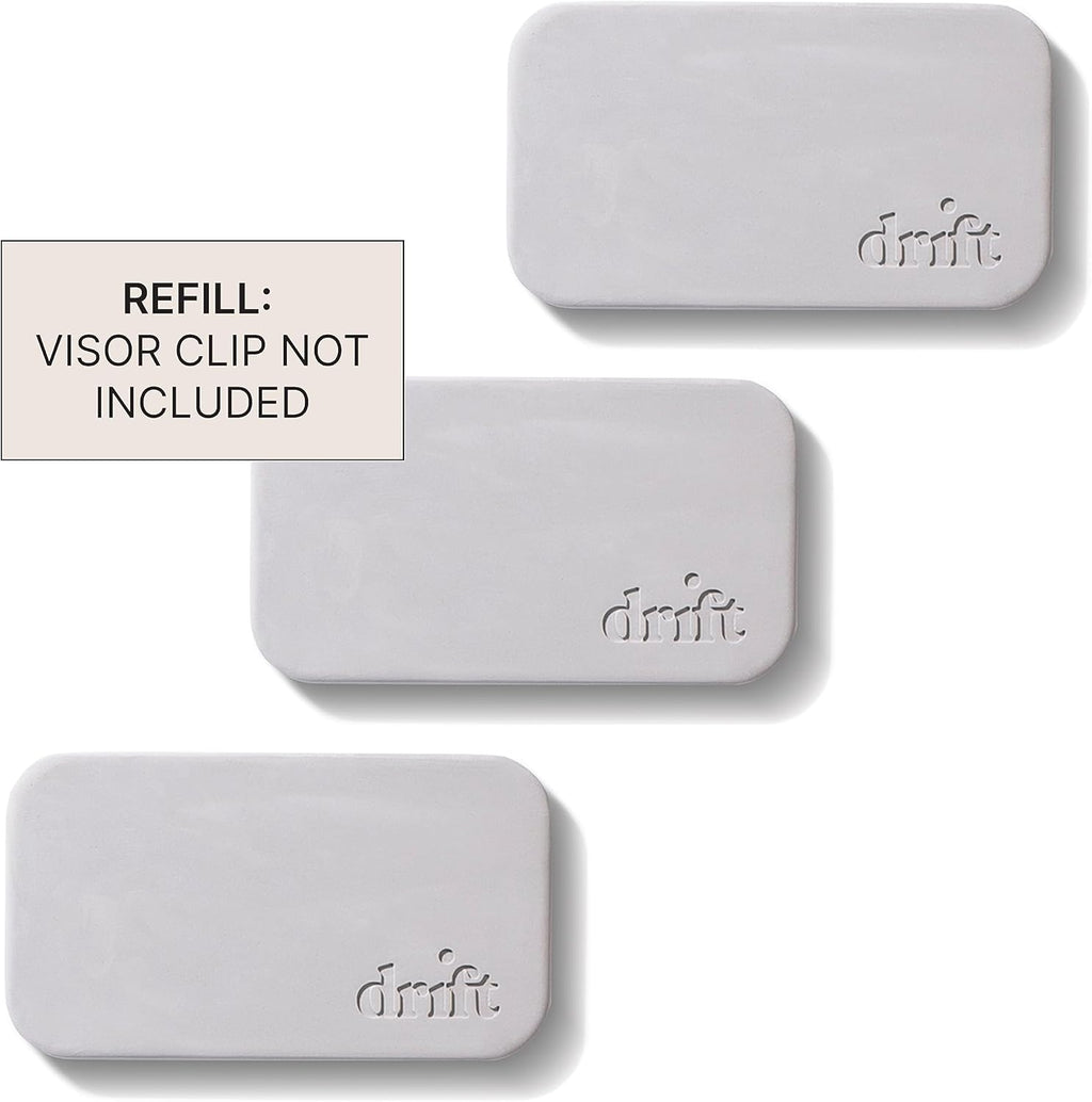 Drift Car Air Freshener - The Original Stone Air Freshener - Car Odor Eliminator - Long Lasting Scent - Metal Clip - Essential Oils - Clean Ingredients - Amber Scent 3 Pack Refill - NO CLIP INCLUDED
