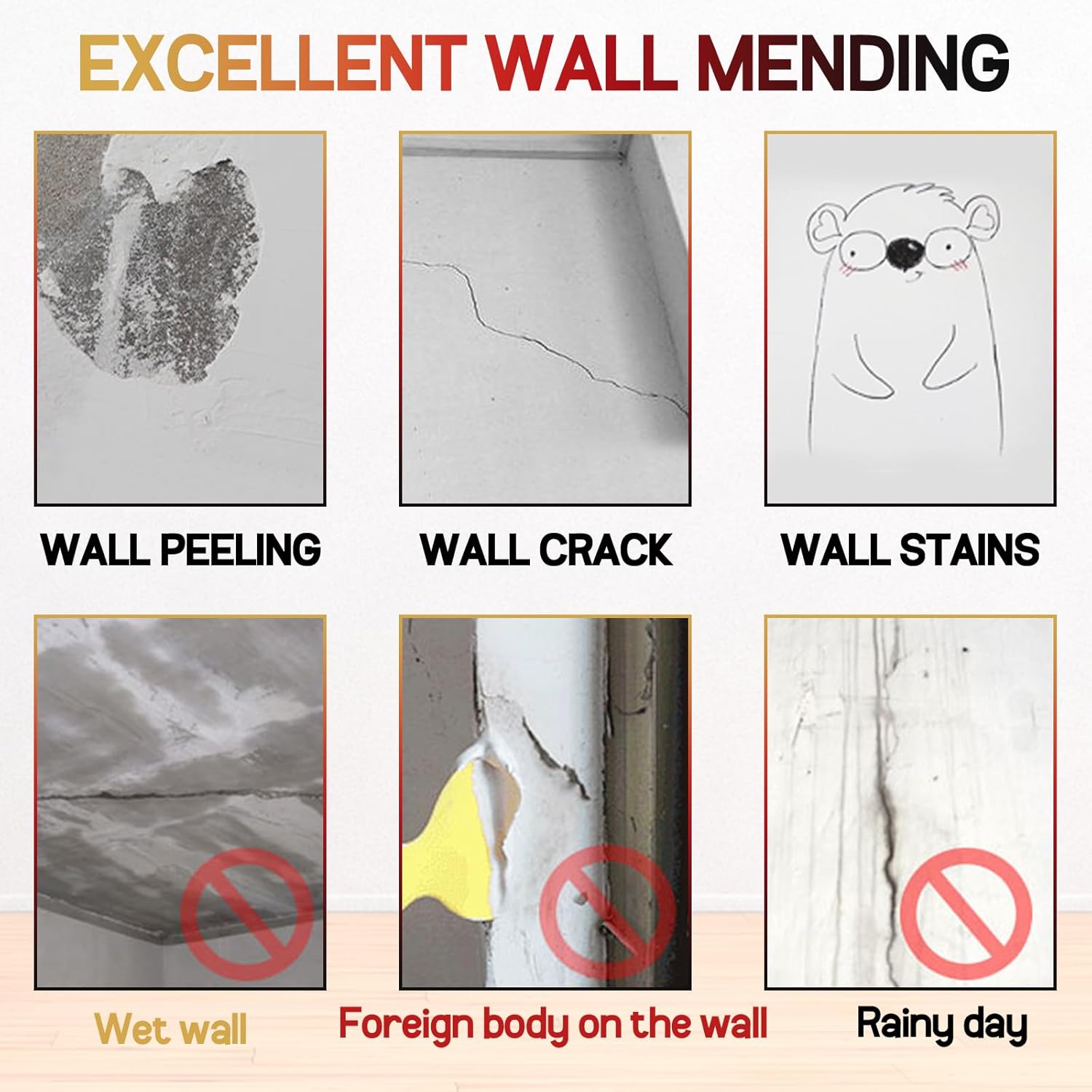 Sugelary Drywall Patch Repair Kit with Scraper, Wall Spackle Repair Paste, Wall Mending Agent Quick and Easy Solution to Fill The Holes for Home Wall, Plaster Dent Repair and Wood Scratch Repair
