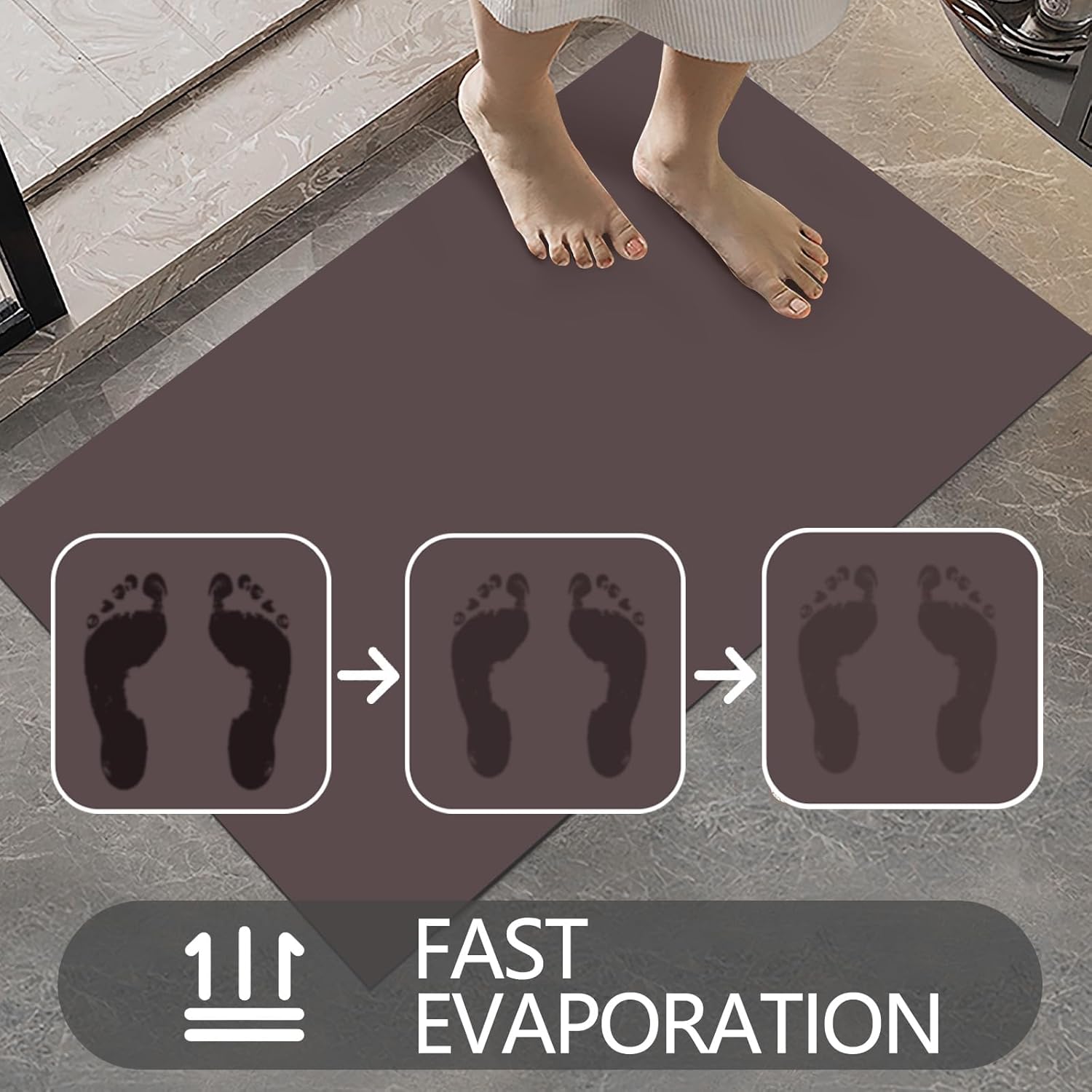 Ultra Thin Door Mat Indoor Entrance, 1/10 in Thin Door Mats for Inside Entry, Non-Slip Rubber Backing Washable Doormat, Fade Resistant, Absorbent, Low Profile Dirt Trapper, 30"X17",Coffee