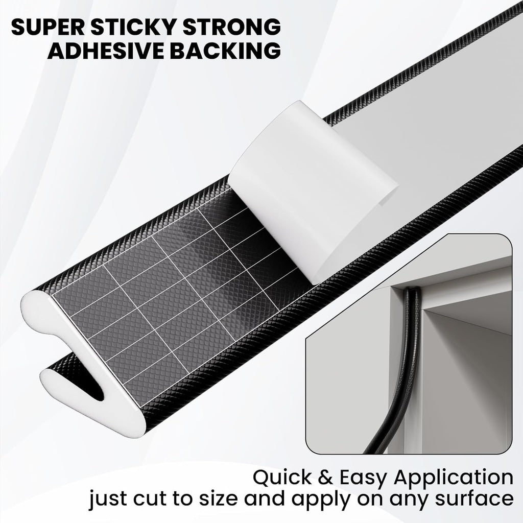 V Shape Foam Weather Stripping Door Frame Seal Strip 19.7FT Black, Draft Stopper, Insulation Winter, Weatherstripping, Gap Sealing, Soundproofing, Self-Adhesive Used for Exterior Front Door Side