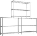 Storage Shelves, 3 PCS 48" L x 20" W x 47" H Heavy Duty Garage Wire Shelving Unit Loads 1200LBS, 3-Tier Adjustable Metal Industrial Utility Shelf Rack for Kitchen, Laundry Room, Basement