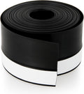 Silicone Weather Stripping Door Seal Strip, 16.4 Feet Self Adhesive Sealing Sticker Sealing Tape for Door Draft Stopper Adhesive for Doors Windows Shower Glass Gaps (Black, Width 45mm)