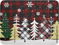Christmas Dish Drying Mat for Kitchen Counter 16”x18” Christmas Tree Buffalo Plaid Dish Draining Mat Ultra Absorbent Microfiber Pad Holiday Mats Fast Drying Mat Table Protector for Countertop Bar
