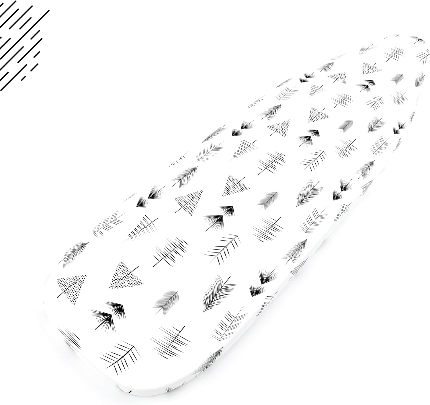Encasa XO Ironing Board Cover and Pad 54"x15" - Thick 3mm Felt Padding, Drawstring Tightening & Lock, Easy Fit, Scorch & Stain Resistant, Fits Standard Large Ironing Board - Black Arrow